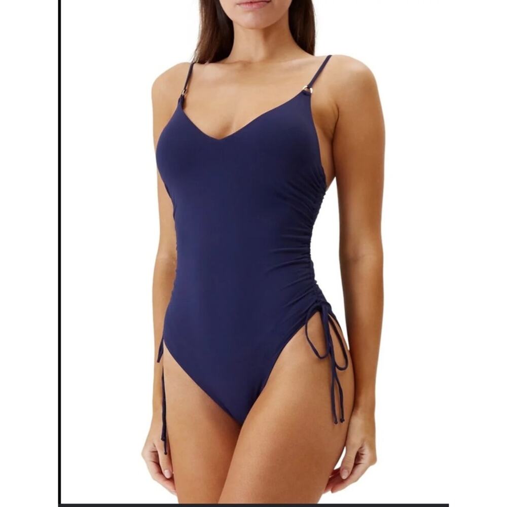 NWOT: Melissa Odabash Havana Tie-Detailed Ruched Swimsuit